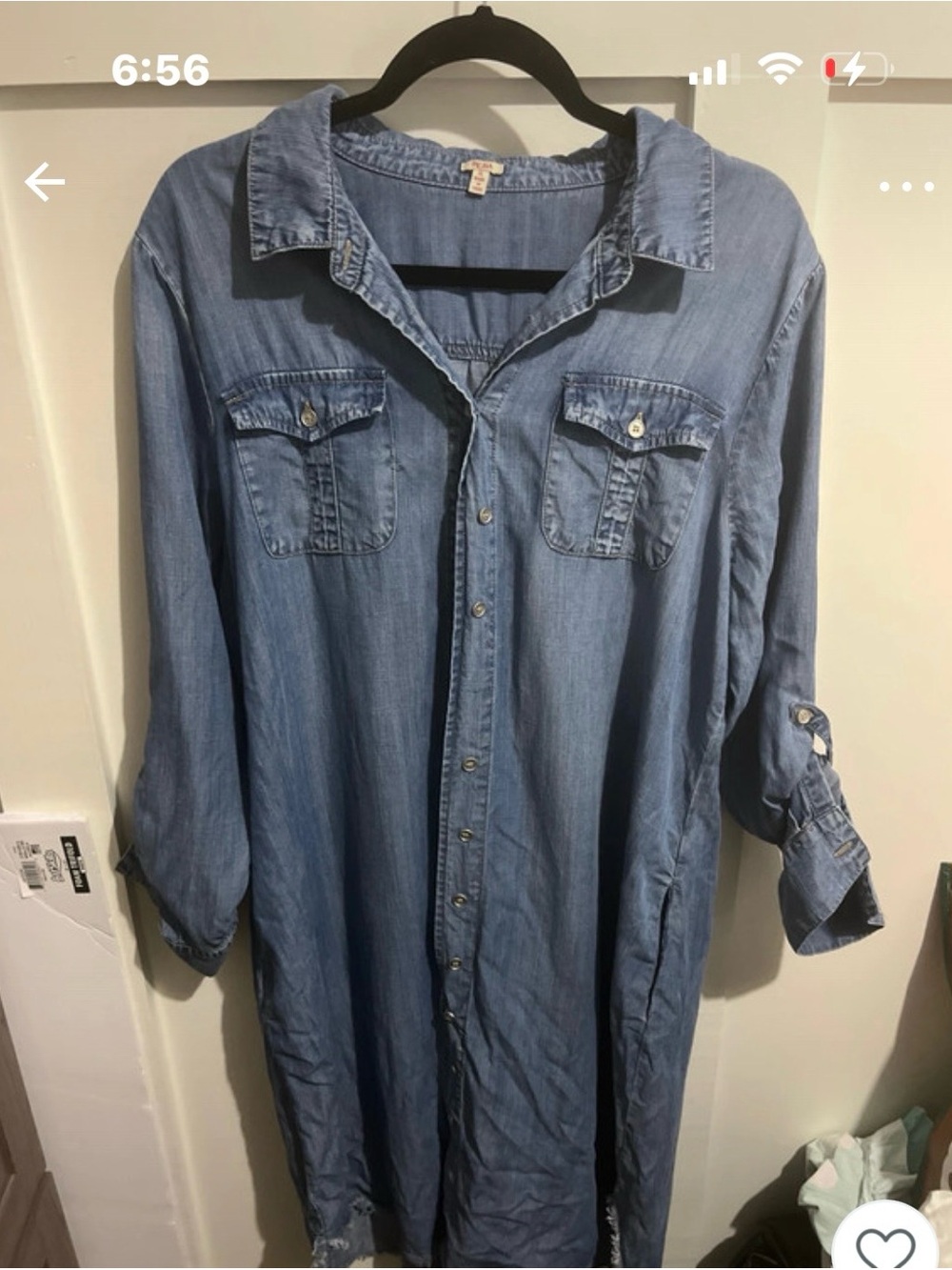 Reba women’s Light Blue Denim Button-Down dress